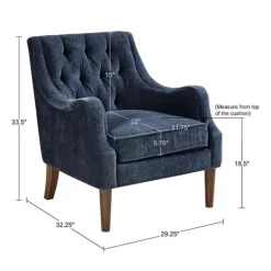 Kirkland's Home Navy Button Tufted Accent Chair- Accent Chairs