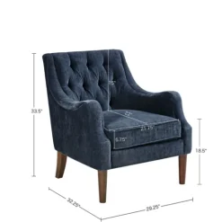 Kirkland's Home Navy Button Tufted Accent Chair- Accent Chairs