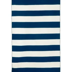 Kirkland's Home Navy Cabana Stripe Indoor/Outdoor Area Rug, 5X7- Outdoor Rugs