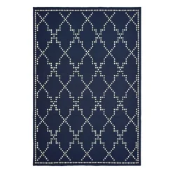 Kirkland's Home Navy Caden Outdoor Area Rug, 5X7- Outdoor Rugs