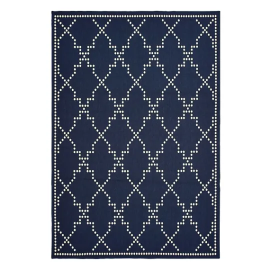 Kirkland's Home Navy Caden Outdoor Area Rug, 6X9- Outdoor Rugs