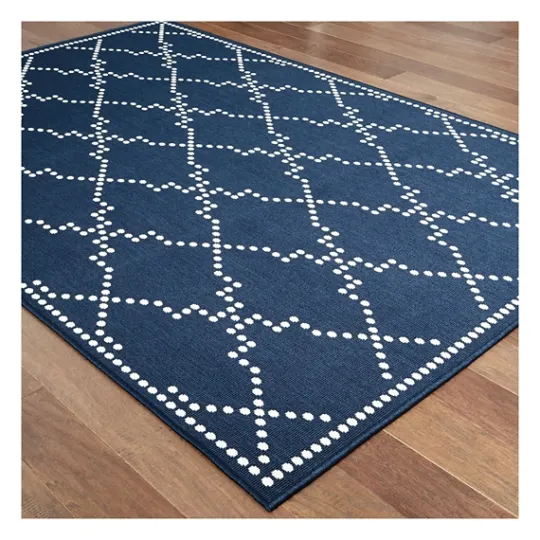 Kirkland's Home Navy Caden Outdoor Area Rug, 6X9- Outdoor Rugs