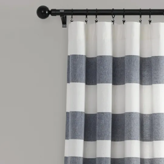 Kirkland's Home Navy Cape Cod Stripe Curtain Panel Set, 84 In.- Curtains & Drapes