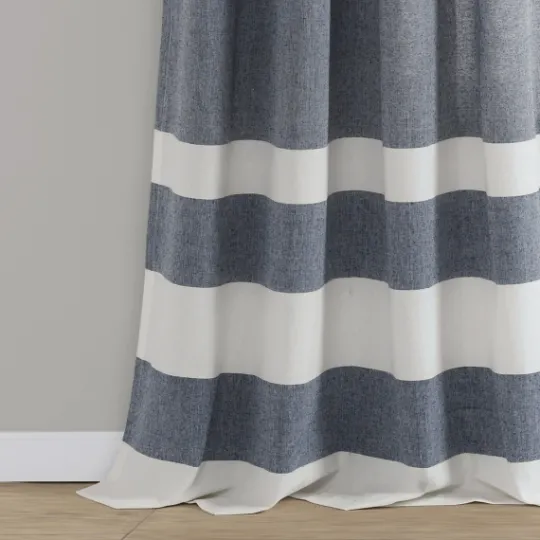 Kirkland's Home Navy Cape Cod Stripe Curtain Panel Set, 84 In.- Curtains & Drapes