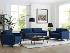 Kirkland's Home Navy Chelsea Modern Loveseat- Sofas & Loveseats