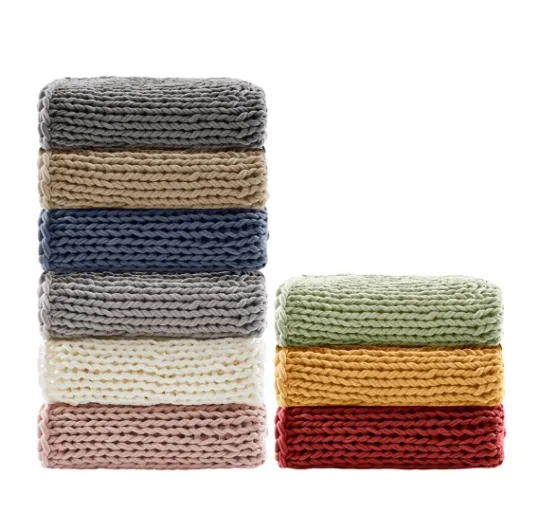 Kirkland's Home Navy Chunky Double Knit Cozy Throw- Blankets & Throws