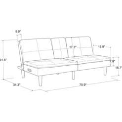 Kirkland's Home Navy Console Usb Port Convertible Sofa- Sofas & Loveseats