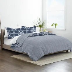 Kirkland's Home Navy Daisy Medallion King 3-Pc. Comforter Set- Comforters