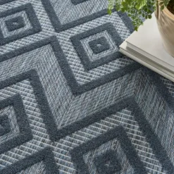 Kirkland's Home Navy Diamond Indoor/Outdoor Area Rug, 6X9- Outdoor Rugs