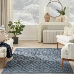 Kirkland's Home Navy Diamond Indoor/Outdoor Area Rug, 6X9- Outdoor Rugs