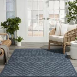 Kirkland's Home Navy Diamond Indoor/Outdoor Area Rug, 6X9- Outdoor Rugs