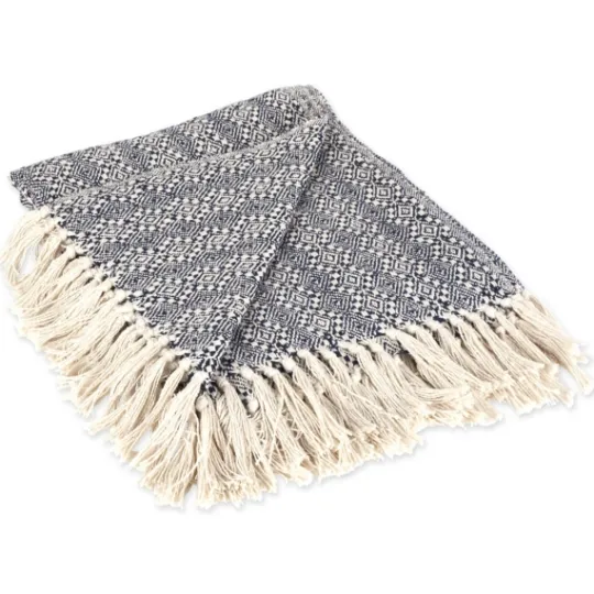 Kirkland's Home Navy Diamond Stitched Throw- Blankets & Throws