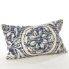 Kirkland's Home Navy Distressed Floral Lumbar Throw Pillow- Pillows