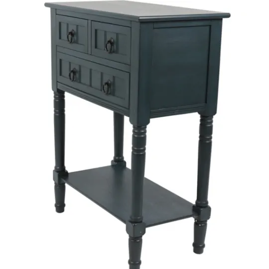 Kirkland's Home Navy 3-Drawer Console Table- Console Tables