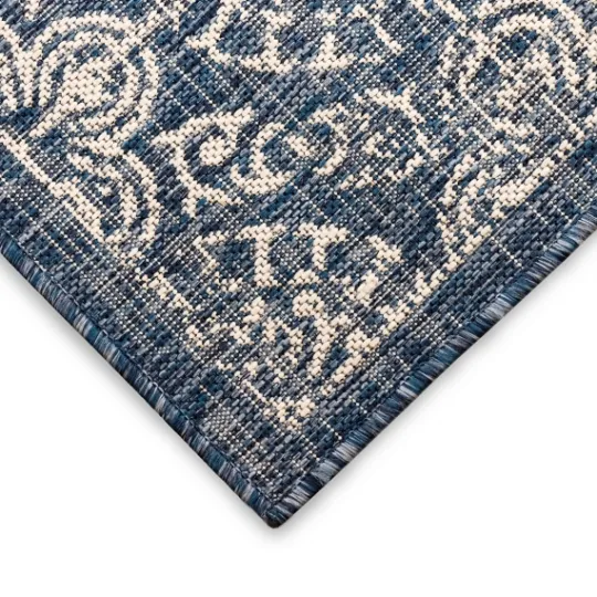 Kirkland's Home Navy Embellished Indoor/Outdoor Area Rug, 7X7- Outdoor Rugs