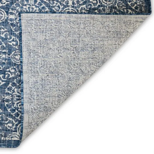 Kirkland's Home Navy Embellished Indoor/Outdoor Area Rug, 7X7- Outdoor Rugs