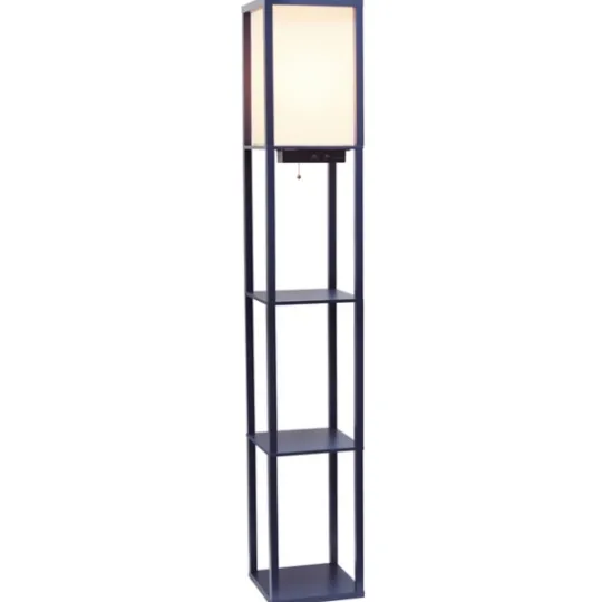 Kirkland's Home Navy Etagere Shelf Charging Floor Lamp- Floor Lamps