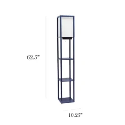 Kirkland's Home Navy Etagere Shelf Charging Floor Lamp- Floor Lamps