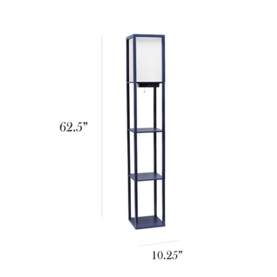 Kirkland's Home Navy Etagere Shelf Charging Floor Lamp- Floor Lamps