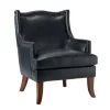 Kirkland's Home Navy Faux Leather Wingback Accent Chair- Accent Chairs