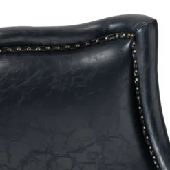 Kirkland's Home Navy Faux Leather Wingback Accent Chair- Accent Chairs