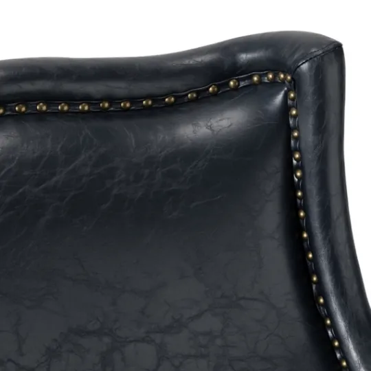 Kirkland's Home Navy Faux Leather Wingback Accent Chair- Accent Chairs