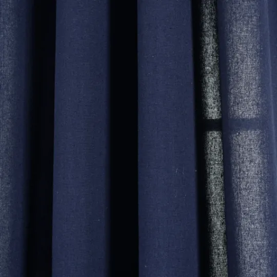 Kirkland's Home Navy Faux Linen Curtain Panel Set, 84 In.- Curtains & Drapes