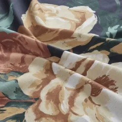 Kirkland's Home Navy Floral Cotton Shower Curtain- Shower Curtains