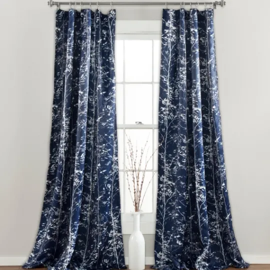 Kirkland's Home Navy Forest Curtain Panel Set, 84 In.- Curtains & Drapes