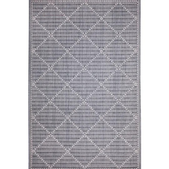 Kirkland's Home Navy Geo Lattice Outdoor Area Rug, 4X7- Outdoor Rugs