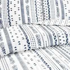 Kirkland's Home Navy Geometric Full/Queen Reversible Quilt Set- Quilts