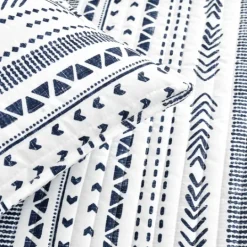 Kirkland's Home Navy Geometric Full/Queen Reversible Quilt Set- Quilts