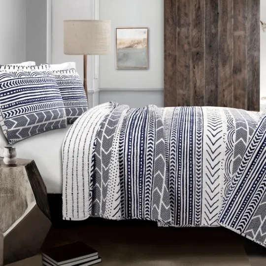 Kirkland's Home Navy Geometric 3-Pc. King Quilt Set- Quilts
