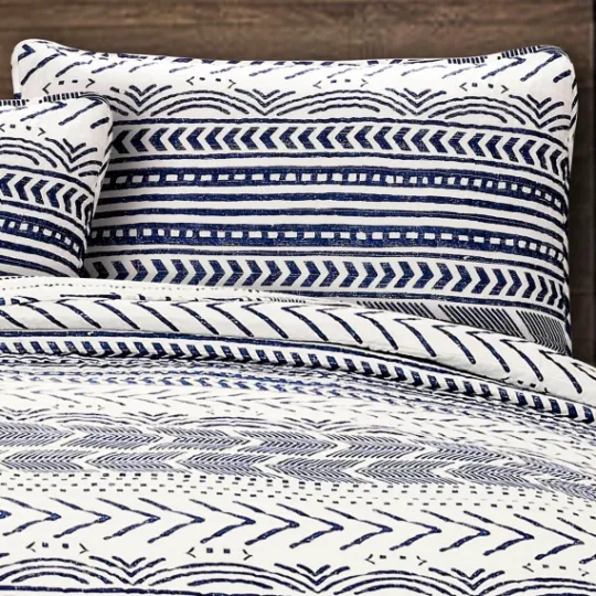 Kirkland's Home Navy Geometric 3-Pc. King Quilt Set- Quilts