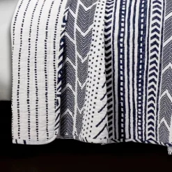 Kirkland's Home Navy Geometric 3-Pc. King Quilt Set- Quilts