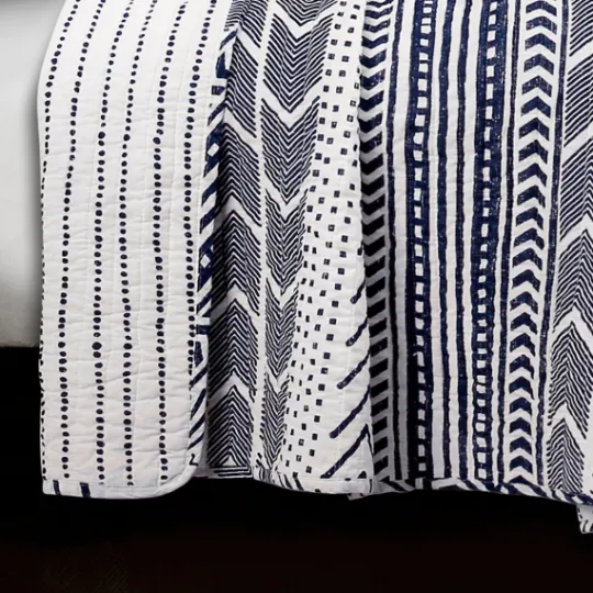 Kirkland's Home Navy Geometric 3-Pc. King Quilt Set- Quilts