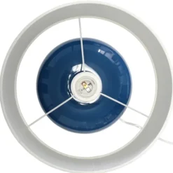 Kirkland's Home Navy Glass Short Oval Table Lamp- Table Lamps