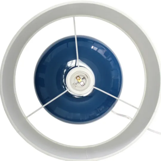 Kirkland's Home Navy Glass Short Oval Table Lamp- Table Lamps