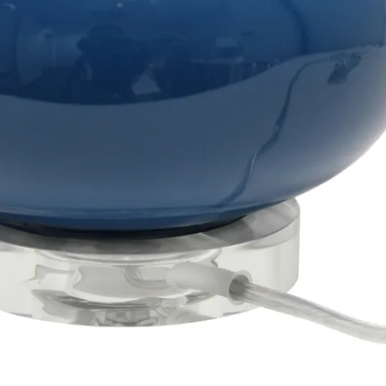 Kirkland's Home Navy Glass Short Oval Table Lamp- Table Lamps