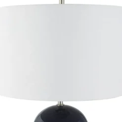 Kirkland's Home Navy Glazed Ceramic Table Lamp- Table Lamps