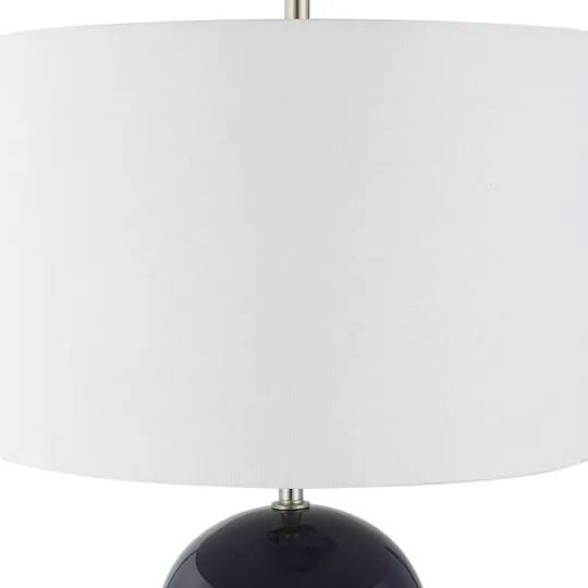 Kirkland's Home Navy Glazed Ceramic Table Lamp- Table Lamps