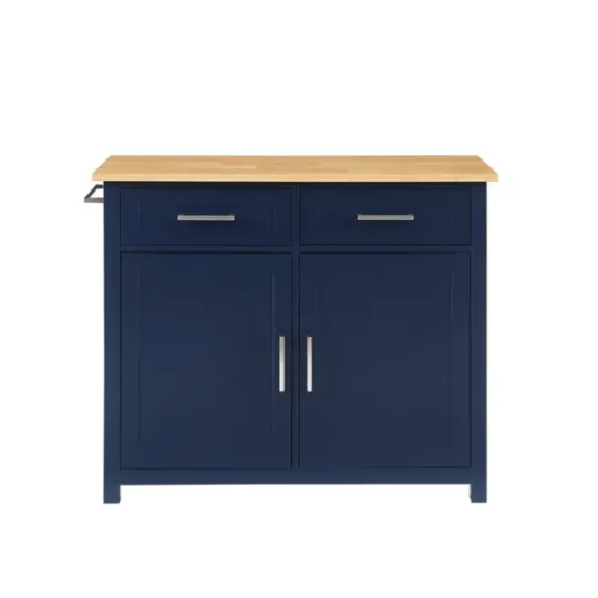 Kirkland's Home Navy Industrial Kitchen Cart- Kitchen Islands & Bar Carts