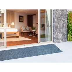 Kirkland's Home Navy Intertwine Indoor/Outdoor Runner- Outdoor Rugs