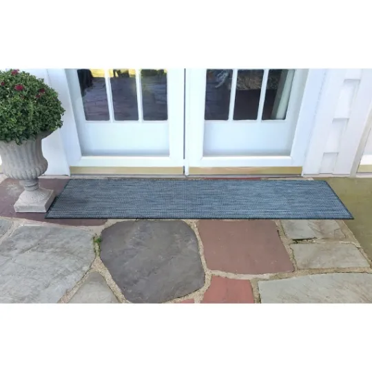 Kirkland's Home Navy Intertwine Indoor/Outdoor Runner- Outdoor Rugs