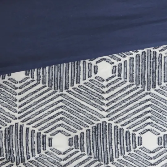 Kirkland's Home Navy Jacquard 3-Pc. California King Comforter Set- Comforters
