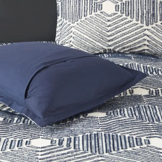 Kirkland's Home Navy Jacquard 3-Pc. California King Comforter Set- Comforters
