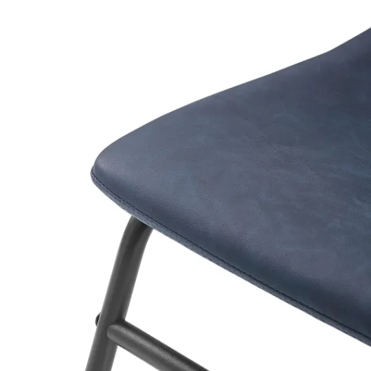 Kirkland's Home Navy Leather Industrial Dining Chairs, Set Of 2- Dining Chairs