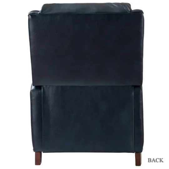 Kirkland's Home Navy Leather Nailhead Traditional Recliner- Accent Chairs