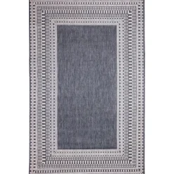 Kirkland's Home Navy Linear Macy Indoor/Outdoor Area Rug, 7X9- Outdoor Rugs