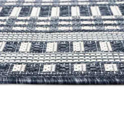 Kirkland's Home Navy Linear Macy Indoor/Outdoor Area Rug, 6X9- Outdoor Rugs
